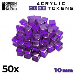 Jetons Cubes violet 10mm x50